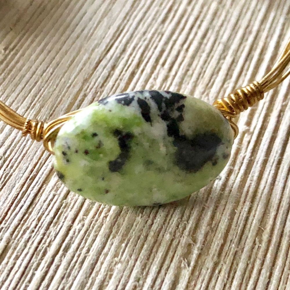 Green Turquoise Handmade Wire Wrap Bracelet
